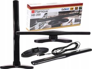 Antena Telewizyjna Dvbt-2 Naziemna Wewnętrzna Opticum Hd-200 Czarna