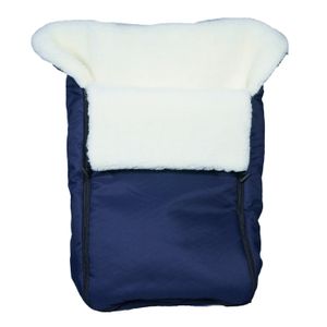 Eichhorn Fellfußsack Universal in Marineblau mit Teddyfutter, waschbar