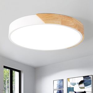 Natsen 48W Deckenleuchte LED Deckenlampe, dimmbar mit Fernbedienung, modern für Wohnzimmer Schlafzimmer Kinderzimmer Küche Büro, Holz (50*50*4cm)