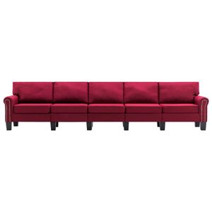 【Möbel Design ❀】 5-Sitzer-Sofa Weinrot Stoff, Wohnlandschaft-Sofa, Couch, Relaxsofa Moderne