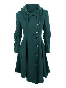 Damen Trenchcoats Übergangsmantel Mode Mantel Warme Strickjacke Outwear Herbst Jacke Grün,Größe XXL