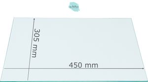 Kühlschrank Einlegeboden | Glasplatte - Klarglas 4 mm  (45,0 cm x 30,5 cm) - (89,96 EUR / qm)