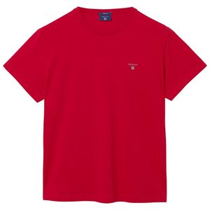 GANT Herren T-Shirt kurzarm - Original T-Shirt, Rundhals, Baumwolle Rot XL (X-Large)