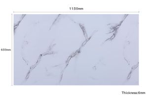 Glasplatte 115x65x0,6 cm mit Facettenschliff - Marmoroptik weiß