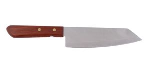054 Thailändische Küchen Fleisch Gemüe Messer rostfrei Kiwi Holz Edelstahl 28 cm