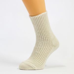 Vlněné, teplé zimní ponožky, sibiřky MILOŠ, bílé, vysoké, unisex, vel. 36-37