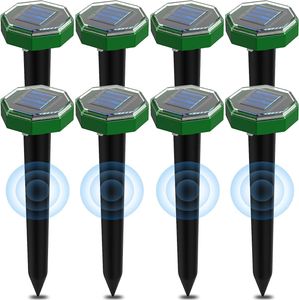 Solar Maulwurfschreck,Ultrasonic Maulwurfabwehr 8 stück,IP65 wasserdichter Maulwurf Vertreiber für den Außenbereich zur Abwehr von Maulwürfen und Erdhörnchen in Rasenflächen und Gärten