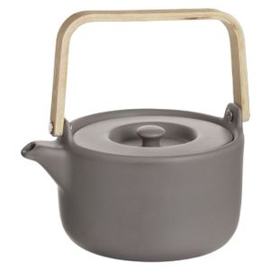Secret de Gourmet Teekanne mit Sieb 800 ml Keramik Holz Rostfreier Stahl braun