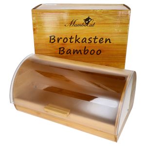 Brotkasten Volker aus Bambus-Holz Brotbox Rolldeckel Frontklappe Brotbehälter