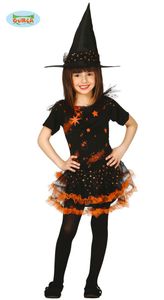 Kleine Sternen Hexe Kostüm zu Halloween für Kinder Gr 98-146, Größe:140/146