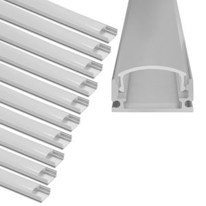 Jopassy 10x1m LED Alu Profil Aluminium Profil Schiene LED Leiste LED Kanal für LED Strip Profil Modelle U-form