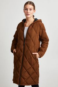 OXMO OXStanca Damen Steppmantel Wintermantel Winterjacke gefüttert mit Kapuze Eingrifftaschen Regular fit