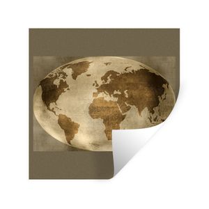 Wandaufkleber - Weltkarte - Globus - Retro - 30x30 cm - Repositionierbar