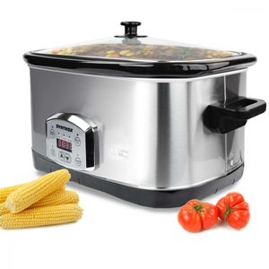 Syntrox 7,5 Liter Edelstahl Slow Cooker mit Warmhaltefunktion