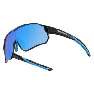 ROCKBROS Fahrradbrille Kinder/Jungen 8-14 Alt Sonnenbrille Polarisierte Brille für Outdoorsport Schwarz blau