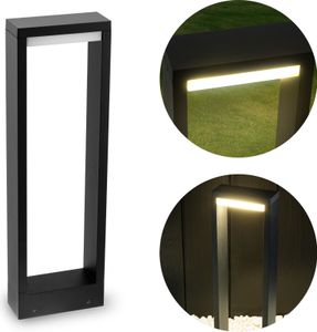 LUMILED Bollard Light Venkovní stojací lampa 60 cm Stojací lampa Venkovní osvětlení Světlo LED IP44 Odolné proti stříkající vodě 4000K Neutrální bílá