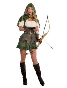 Robin Hood Kostüm Jägerin des Waldes für Damen