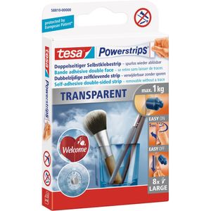 tesa Powerstrips TRANSPARENT Haltekraft: max. 1,0 kg 8 Stück