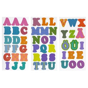Oblique Unique ABC Alphabet Buchstaben Sticker Set 51 Aufkleber für Schuleinführung Einschulung zum Basteln - bunt