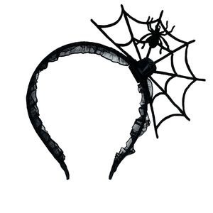 Oblique Unique Spinnen Netz Haarreifen mit Gaze als Kostüm Accessoire Haarreif für Halloween Karneval Fasching Motto Party