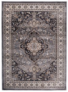 Mazovia Dywan Szary Orientalny, Vintage - Salon, Sypialnia, Jadalnia, Biuro - Średnie Runo - Prostokąt - Motyw Tradycyjny, Etniczny - 200x300 cm