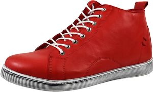 Andrea Conti Damen Stiefelette Leder High Top Sneaker Reißverschluss 0348734, Größe:40 EU, Farbe:Rot