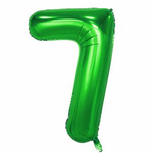 Oblique Unique 1x Folien Luftballon mit Zahl 7 Kinder Geburtstag Jubiläum Silvester Party Deko Ballon grün