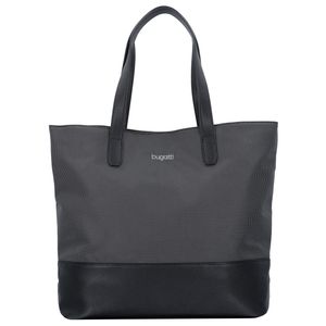 Schwarz Nylon Tasche mit RFID Fach bugatti Contratempo Shopper Handtasche Damen mit 15“ Laptopfach Große Business Damenhandtasche Schultertasche 
