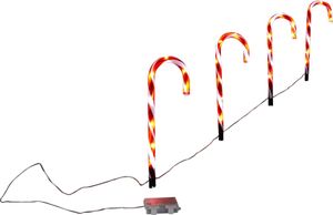 4tlg. LED Leuchtstab-Set Zuckerstange, 32 LEDs, 44 cm