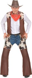 Western Cowboy-Kostüm für Herren braun-weiss M / L Western Cowboy-Kostüm für Herren braun-weiss M / L