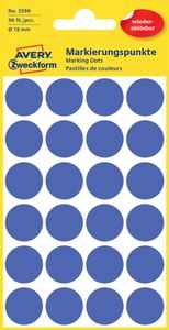 AVERY Zweckform Markierungspunkte ablösbar 18 mm blau 96 Stück