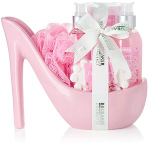 BRUBAKER Cosmetics Luxury Cherry Blossom Beauty Set - 6-dielna sada do kúpeľa a sprchy - darčeková súprava v keramickej ružovej farbe Stiletto