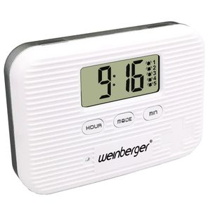 Weinberger Tablettenbox, Pillenbox, Medikamentendosierer mit Vibrationsalarm und mit Alarmfunktion, Farbe: Weiß, digitale Anzeige, sehr leicht, Modell: 02263