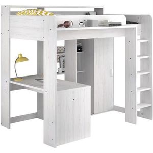 Parisot Hochbett mit integriertem Schreibtisch  und Schrank - Higher