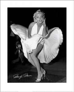 Marilyn Monroe Poster Kunstdruck - Das Verflixte 7. Jahr, Weißes Kleid (50 x 40 cm)