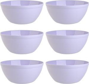 6er Set Schalen Müslischalen Dessertschalen Salatschale Suppenschale Reisschale Bowl in Farbe flieder aus Kunststoff BPA-frei groß 900 ml