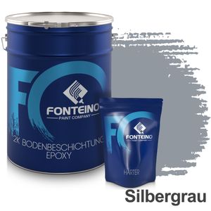 2K Epoxidharz Bodenbeschichtung Bodenfarbe Epoxy Garage Farbe Silbergrau – 5Kg