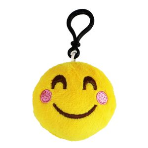 Emoji Schlüsselanhänger ROSA BACKEN Smiley aus Plüsch hochwertige Emoticon Anhänger mit Karabiner-Haken von wortek