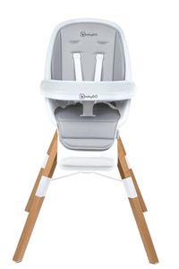 babyGO Babygo Carou 360 vysoká židle - šedá/bílá, měkké polstrované sedadlo, otočná základna