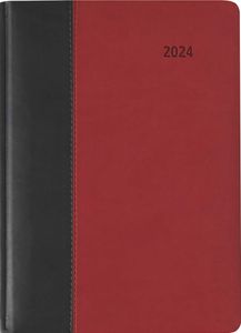 Buchkalender Premium Fire schwarz-rot 2024 - Büro-Kalender A5 - Cheftimer - 1 Tag 1 Seite - 416 Seiten - Tucson-Einband - Alpha Edition