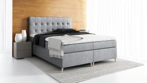 Boxspringbett ARENDAL - posteľ v škandinávskom štýle Boxspring s matracom a dvoma zásuvkami (veľkosť postele: 160x200, farba: sivá)