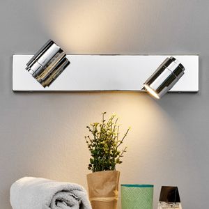 Lindby Wandleuchte, Wandlampe Bad 'Dejan' (spritzwassergeschützt (Modern) in Chrom aus Metall u.a. für Badezimmer (2 flammig, GU10) - Wandleuchten, Spiegelleuchte Badezimmer, Wandbeleuchtung