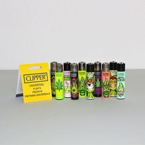CLIPPER Wundertüte: 10 Feuerzeuge Weed Mix + 9 Feuersteine - keine doppelten Motive!