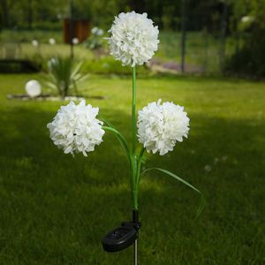 LED Solar Gartenstecker Blume - warmweiße LED - H: 70cm - Lichtsensor - weiß