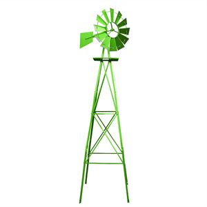 Veterný mlyn Wiltec US s výškou 250 cm Veterný mlyn v červenom texaskom kolese s guličkovými ložiskami Zvonkohra v americkom dizajne