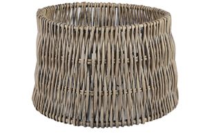 Light & Living Lampenschirm drum 40-35-24 cm ROTAN vertical weaving grau