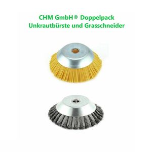 CHM GmbH® leichte Unkrautbürste Motorsense u. Grasschneider 200 x 25,4mm im Doppelpack