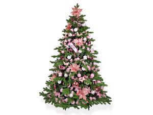 Geschmückter künstlicher weihnachtsbaum mit 103 Stk Kugeln PRINZESSIN ANNA 210 cm mit Metallständer