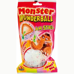 Monster Candy Wunderball Frutti Mix Lutscher mit Kaugummi Kern 80g