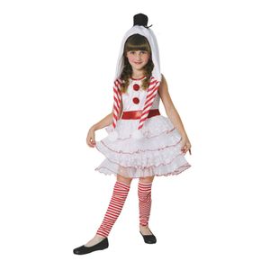 Bristol Novelty - "Snowgirl" Kostüm für Mädchen BN605 (S) (Weiß/Rot)